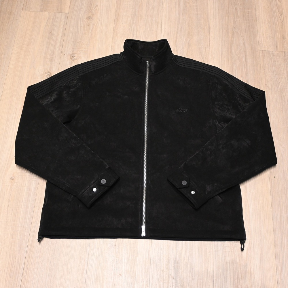 Kith Velour Sueded Scuba Connor Track Jacket Black Full Zip Logo Size M